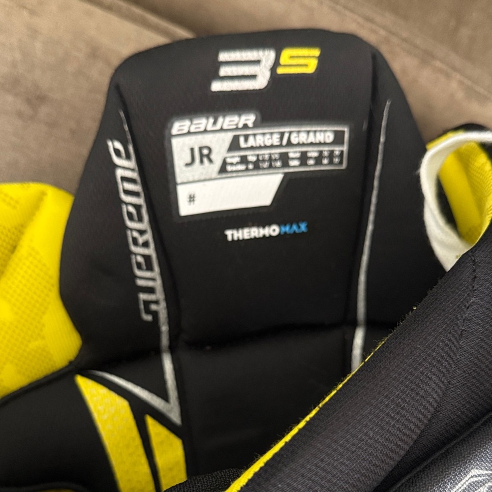 Bauer Supreme 3S Black and Yellow Youth Athletic Shorts - Picture 3 of 5